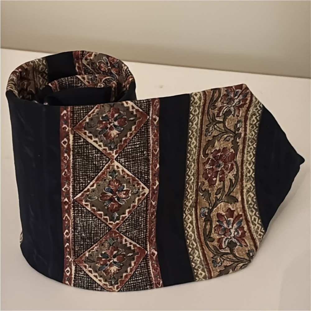 Christian Dior Monsieur 100% silk vintage neck tie Black & cream men's necktie